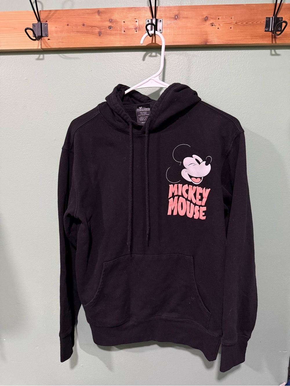 Disney Black Hoodie with Pink Mickey Graphic